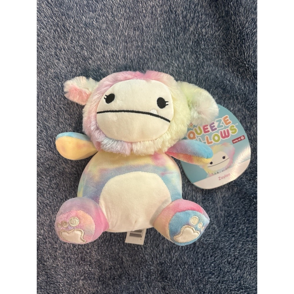 Squishmallows Squeezemallow 7" Zaylee the Yeti Bigfoot Rainbow Plush Target NWT